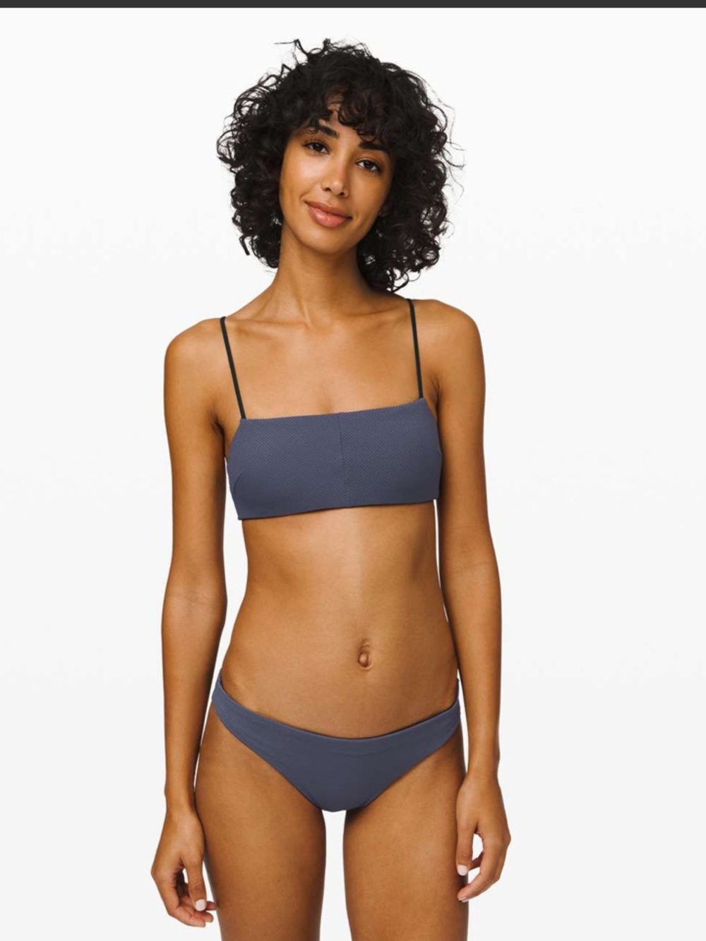 NWOT Lululemon Pool Play Reversible Bikini Stone Blue / Black